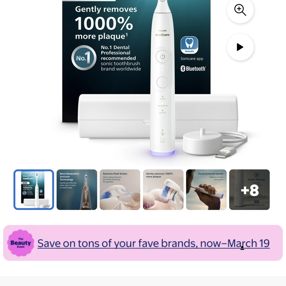 Philips Sonicare Electric Toothbrush White with Blue Accents - Picture 4 of 4